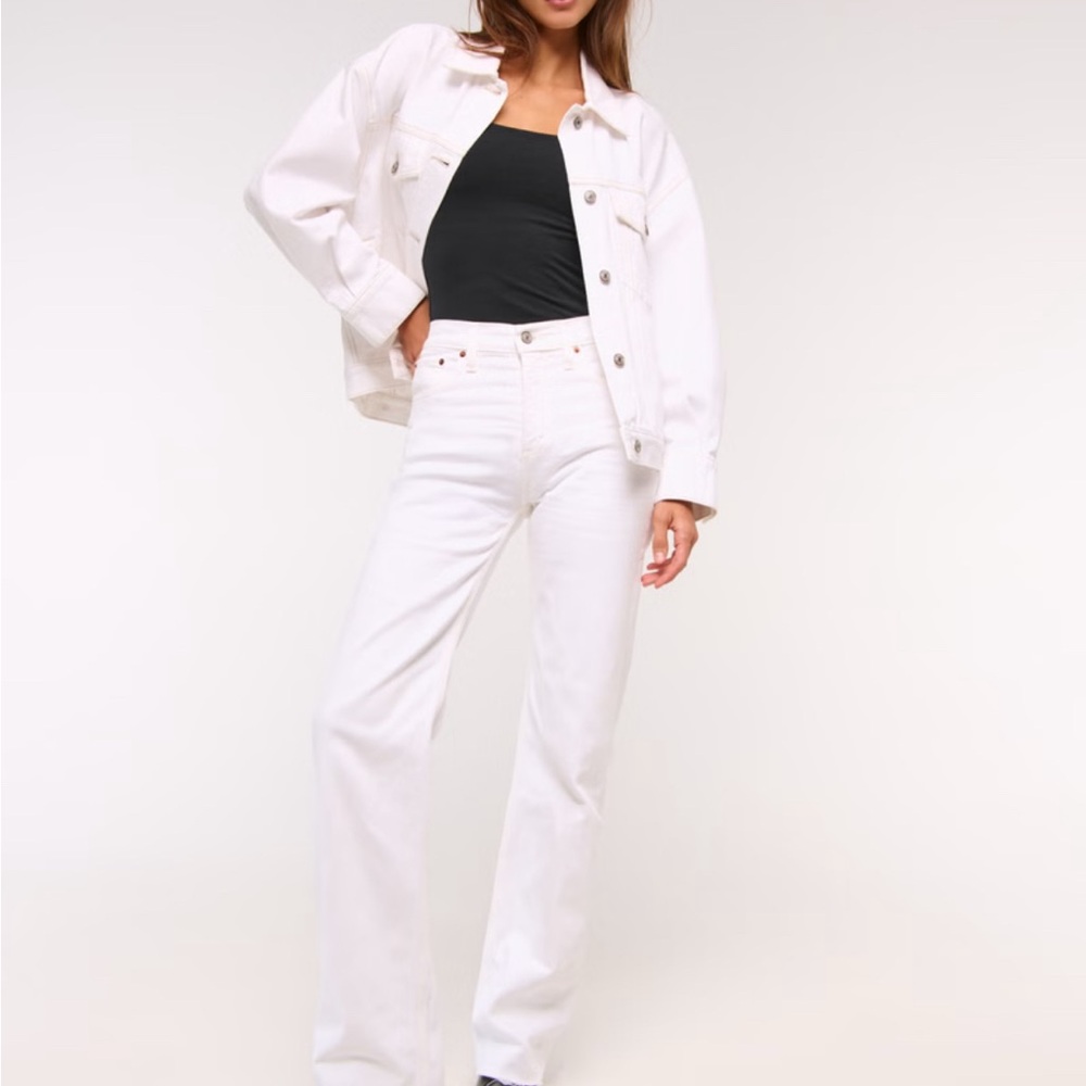 Abercrombie & Fitch White Flare Jeans